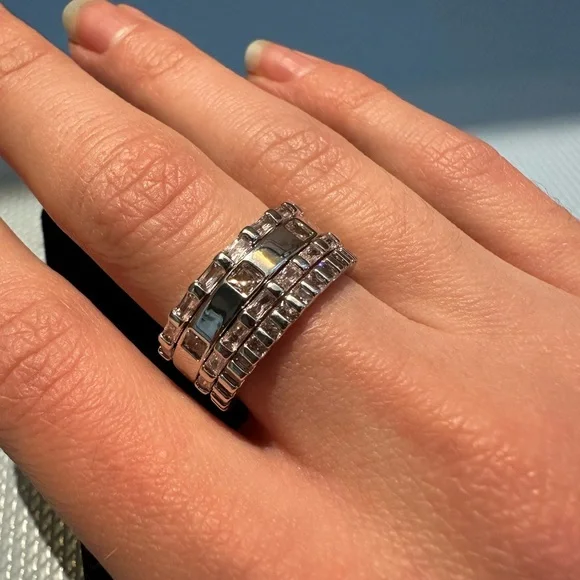 Rose Quartz four stack ring set - Picture 3 of 7